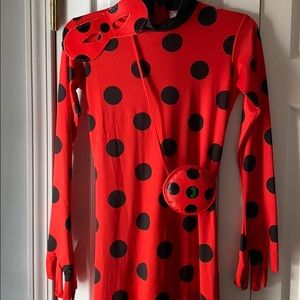 Ladybug and Cat Noir costume mask and yo yo bag
